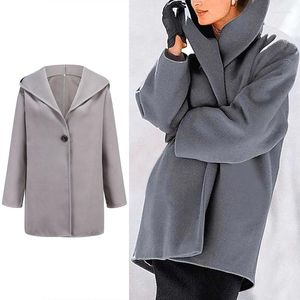 Casacos de trincheira feminina Moda Moda Capacada Long Cardigan Jacket Autumn Winter Sollleve Coat Casual Casual Pocket Bottle Outwear 5xl