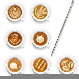 Иглы кофейного искусства 1pcs бариста инструмент латте арт -ручка вмешивание иглы каппучино эспрессо -деформирование кофе бариста.