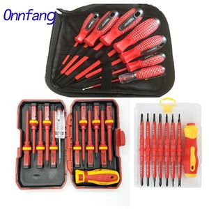Schroevendraaier Onnfang 13PC VDE Screwdriver Insulated High Voltage 1000V Durable Special Security CRV Tool Insulated 7pc Screwdriver optional