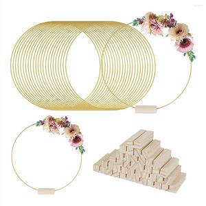 Декоративные цветы 25 упаковка металлические цветочные обручи 12 -дюймовые венок набор кольца с деревянными держателями карт