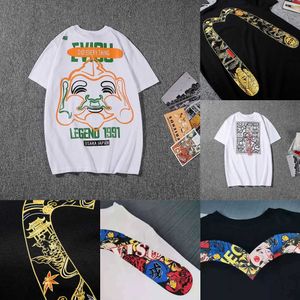 Männer T-Shirts 2022 Sommer Evisued T-shirt Harajuku Mode Männer Kurzarm Big M Gedruckt Weißes T-shirt Homme Paar der Lose Tops Trendyol J230509