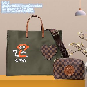 atacado bolsas de ombro femininas 2 estilos simples e versátil bolsa de moda de grande capacidade acolchoada bolsa de lazer leve Oxford mochila de emenda popular 2565 #