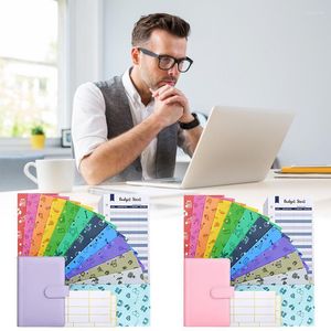 Skórzany notebook Planner Organizer Trwałe naklejki na koperty Etykiety A6 Binder Budżet Lekkie materiały papiernicze