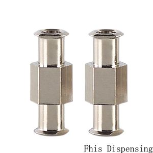 Metal external thread double connector or connector of Ruhr syringe
