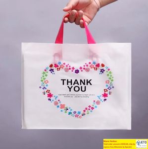 Thank You Gift Bags Birthday Party Wedding Favor Plastic Pouches Shopping Gift Big Plastic Bags with Handle 50pcs