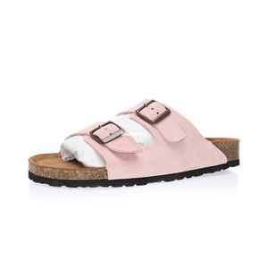 Sandálias de couro de camurça Arizona para homens Sandálias de luxo femininas chinelos de palmilha de cortiça femininos sapatos deslizantes masculinos flip flops feminino flop masculino deslizamento no sapato 0129418