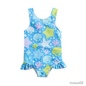 Abbigliamento da bambina in due pezzi Costume da bagno bikini senza maniche con volant Costume da bagno per bambina Costume da bagno da spiaggia Abbigliamento per bambini appena nato