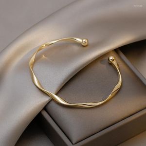 Bangle Classic Premium Retro Style Twisted Twist Metal Armband för kvinnor 2023 Trend Girls ovanliga smycken Presenttillbehör