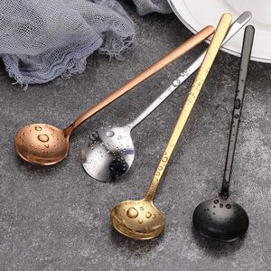 Coffee Scoops 304 Stainless Steel Coffee Spoon Round Head Spoons Korean Style Honey Dessert Gift Mixing Spoon P230509