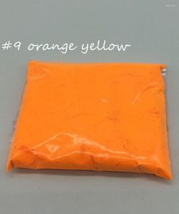 Nail Glitter 10g #9 Orange Yellow Color Fluorescent Powder Phosphor Pigment For Soap Make Up Neon Art Polish Not Glow Pwder