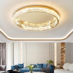 Chandeliers Modern Luxury Design LED Chandelier For Living Room Bedroom Dining Kitchen Lounge Ceiling Lamp Gold Round Crystal Light