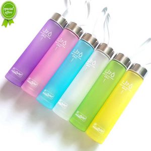 Creative Candy Color Portable Leak-proof Water Bottles Frosted Sport Unbreakable Plastic Lemon Juice Storage Bottle Drinkware