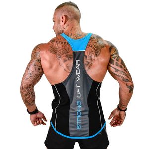 Herrtankstoppar högkvalitativa sport gym tank top träning löpning väst män fitness träning topp sport väst män sportkläder ärmlös märke Vest 230508