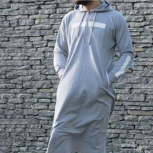 Roupas Étnicas Masculinas Jubba Thobe Islâmicas Robes Árabes Kaftan Vestido Muçulmano Arábia Saudita Abaya Blusa Moda Hoodies Roupas Árabes