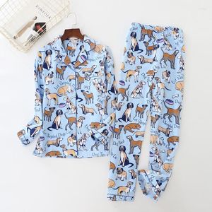 Pijama feminino de lã de lã de lã de algodão feminino