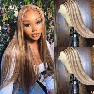 Lace Wigs Vinida Destaque Straight 150 Density 13x4 Front Human Human Scalpe