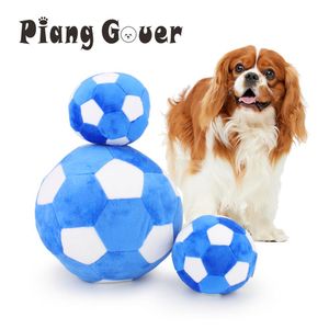 Giocattoli S/L Calcio Giocattolo per cani Cucciolo Suono Masticare Morso Grande Palla Peluche Pet Squeak Giocattolo per addestramento di cani di piccola taglia