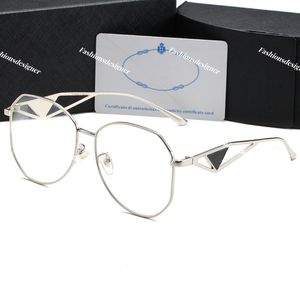 Solglasögon för kvinnor Lunette Men Solglasögon Gold Silver Hexagon Metal Frame Goggles Trendy Transparent Lens Reading Glasses With Case Designer Solglasögon