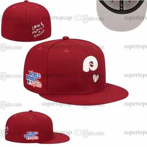 Cappellini da baseball completamente chiusi da uomo Lettera P Colore rosso Osso Uomo Donna Giallo Blu Tutte le squadre Sport Cappelli aderenti del mondo 2023 Serie Ed 