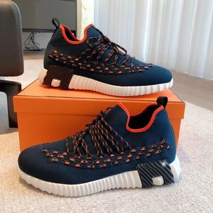 2023 Popularne 23S/s Men Flex Sneakers Buty Dzianin skórzane plecione płótno z koronki upoświeszki guma podeszwa trenerzy na zewnątrz EU38-46