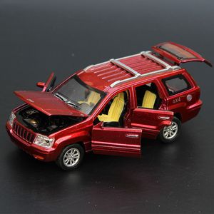 Diecast Model 1 32 Jeeps Grand Cherokee Alloy Classic Car Model Diecast Metal Toy Off-road fordon Bilmodell Simulering Sound Light Kids Gift 230509