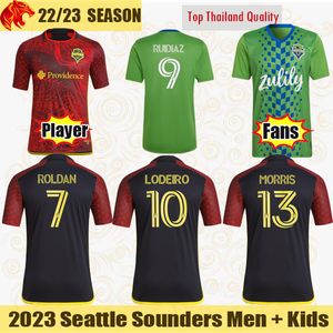 2023 Seattle Sounders Soccer Jerseys Morris 22 23 fans Player Version Seattle Sounders Heber Ruidiaz Roldan Lodeiro Rusnak Football Shirt Mens Jersey Kids Kit