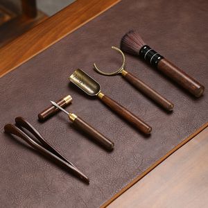 Cerimônia de chá de copos de vinho Seis cavalheiros Conjunto de Kung Fu Acessórios de cerâmica Bamboo Tolinhas de fabricação de artesanato Daquan 230508