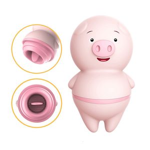 Vibratörler mini piggy dil sallama yalama klitoral vibratör meme uçları öpüşme oral seks oyuncakları kadın mastürbatör erotik makine klitorisi orgazm 230509