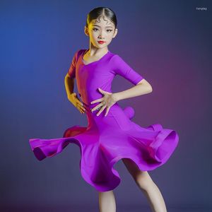 Scene Wear Fashion Latin Dance Costumes For Girls Mid-Sleeved Practice Clothes Rumba Tango Samba Performance DN13988