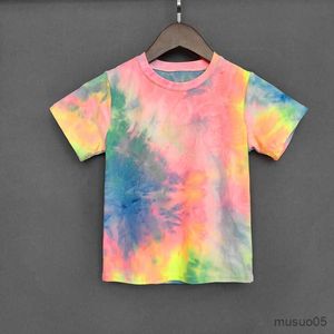 Camiseta infantil garotas t-shirt brilhante cor de cor fluorescente camise