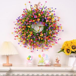 Flores decorativas grinaldas coloridas gipsophila guirlanda de boas -vindas placas de porta para decoração de festa da varanda em casa