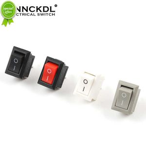 New 10 Pcs/lot KCD11 2 Pin 10x15mm Mini Push Button Switch SPST 3A 250V AC Snap-in On/Off Boat Rocker Switch 1Black Red White Gray