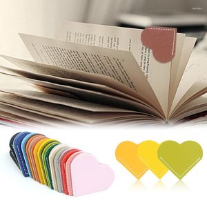Leather Love Book Page Clip Mini Heart Bookmark Student Library Portable Reading Mark Stationery School Office Supply