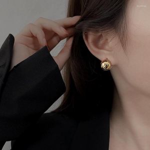 Stud Earrings Fashion Summer Vintage Simple Silver Color Creative Design Round Ball Hoop For Women Fine Jewelry Accessories