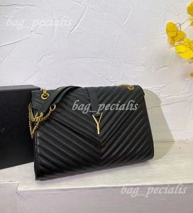 Fashion women's shoulder bag designer handbag envelope type WOC 3-color Chain Leather wear-resistant texture 2 sizes of detachable messenger
