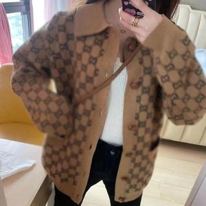 NEW women's sweater G Letter Printed Sweaters black open Knit Designer Cardigans Knitted Loose yellow coat