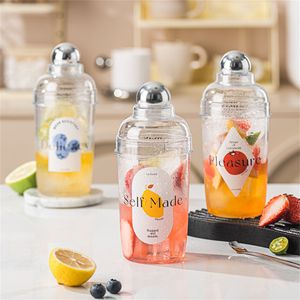 Bar Aletleri Plastik Kokteyl Shaker 500ml Şarap Süt Tea Fincan Şeffaf Sızıntı Kanıtı Schickcup Mağazası Özel Genel 230508