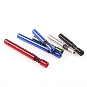 Smoking Pipes Spot colored aluminum alloy spring pipe with a length of 82MM