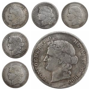 1888 1890 1892 1894 1896 1900 Swiss Silver plated Copy Coins