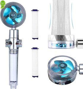 New Shower Head 360 Degree Rotation Water Saving Flow Turbofan Hydraulic Injection High Pressure Sprayer Bathroom Accessories