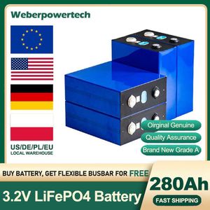 4/8/16/32 st 3.2v 280AH BATTERIA LIFEPO4 Djupa cykler Uppladdningsbart batteriets solenergisystem för 12V 24V 48V RV golfvagn