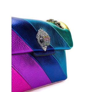 Neue Umhängetaschen Leder Geldbörse Kurt Geiger Handtasche Streifen Regenbogen Tasche Luxus London Lou Designer Damen Mann Mini Metallschild Pochette Clutch Tote Umhängetasche