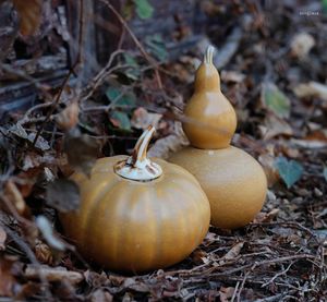 Garrafas de armazenamento Cerâmica feita à mão Bionic Pumpkin Shape Gourd Tea Jars Pu 'Er Seled Pot