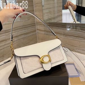 Tabby stora väskor topphandtag läder Totes -väskan för damer herr mässing dekoration interiör zip ficka snyggt elegant pläterad guld shopping väska e23