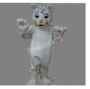 New Cute Snow Leopard Mascot Costumes Christmas Fancy Party Dress Cartoon Character Outfit Suit Adults Size Carnival Easter Advertising