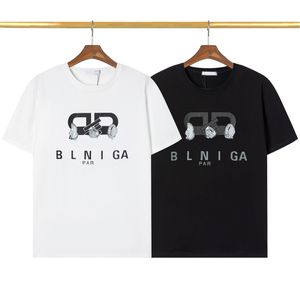 Camiseta de camiseta de alta qualidade masculina de algodão 100% algodão masculino Moda masculina Camisetas de luxo de mulheres grandes camisetas brancas pretas e soltas