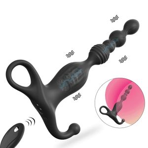 Anal Toys Silicone Beads Vibrator Sex For Men Women Prostate Massager Plugs Annals Ball Goods Adults Gay 230509