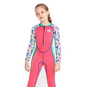 Costumi da bagno per bambini Muta per bambini 2mm Costume intero a maniche lunghe Ragazza calda Protezione solare Snorkeling Surf Costume da bagno Costumi da bagno in neoprene P230509