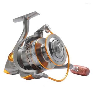 Two-color Fishing Reel Spinning 50 KG Metal Material Handle Line Spool Saltwater Accessories Rod Wheel Baitcasting Reels