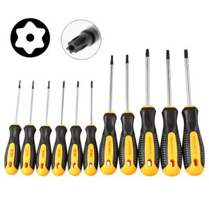 Screwdrivers 1Set Chrome vanadium steel Torx Screwdriver Set with Hole Magnetic T5-T30Screw Driver Set Kit for Telephone Repair Hand Tool Set 230509